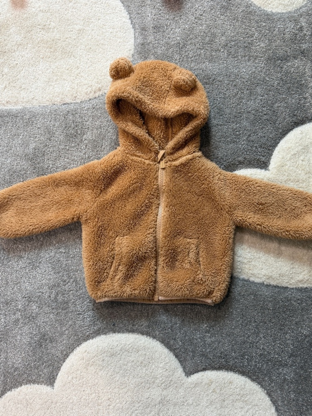 Old Navy Tan Plush Hooded Jacket with Bear Ears